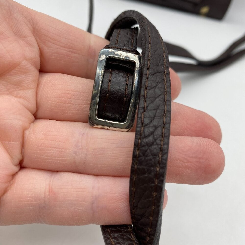 VTG Brighton crossbody wallet brown pebbled leather removable strap Y2K - Picture 5 of 11